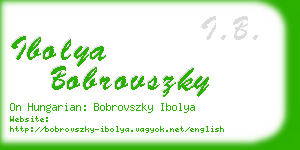ibolya bobrovszky business card